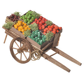 Neapolitan nativity accessory, boxed fruit cart 18x6cm