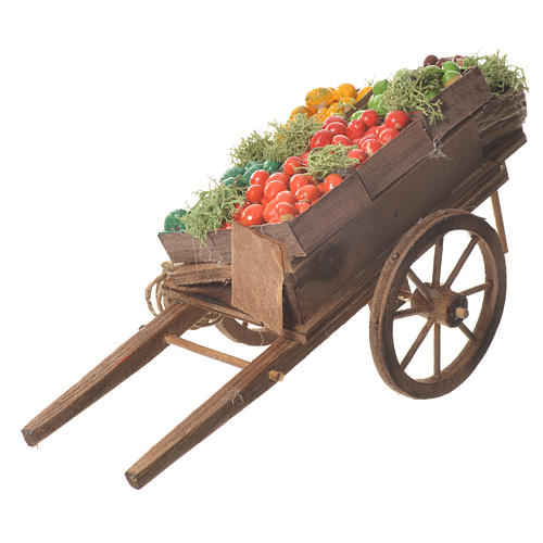 Neapolitan nativity accessory, boxed fruit cart 18x6cm 1