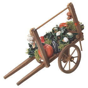 Neapolitan nativity accessory, vegetable cart 18x6cm