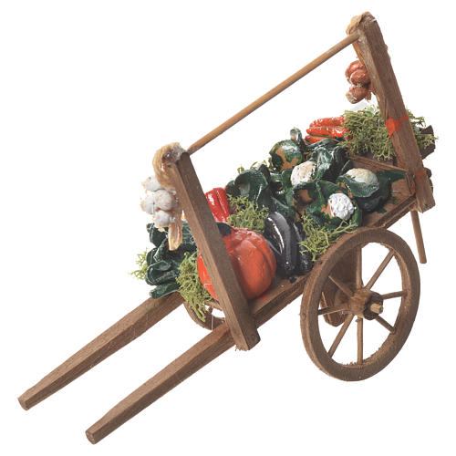 Neapolitan nativity accessory, vegetable cart 18x6cm 1