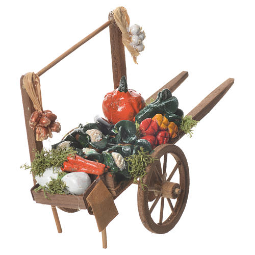 Neapolitan nativity accessory, vegetable cart 18x6cm 3