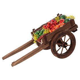 Neapolitan nativity accessory, loose fruit cart 18x6cm