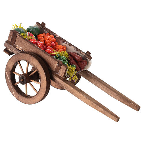 Neapolitan nativity accessory, loose fruit cart 18x6cm 1