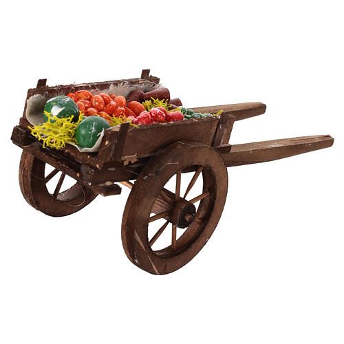 Neapolitan nativity accessory, loose fruit cart 18x6cm 4