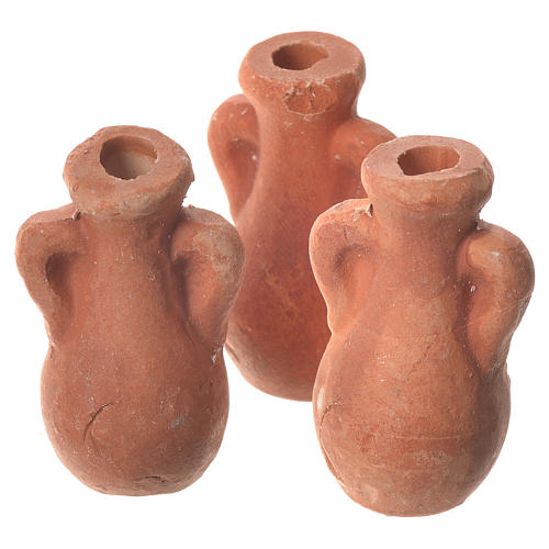 Assorted Amphorae in terracotta, 3 pieces for nativities 1