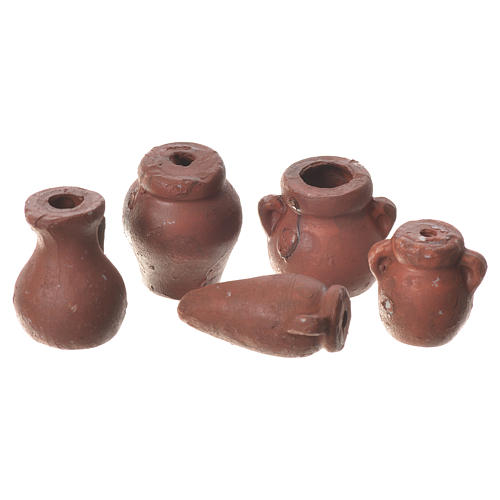 Assorted Amphorae in terracotta, 5 pieces for nativities 1