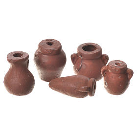 Assorted Amphorae in terracotta, 5 pieces for nativities