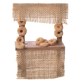 Cibo in miniatura presepe: Banco dei taralli presepe 10,5x7x4,5