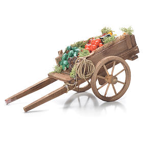 Neapolitan Nativity Scene: Cart with dried fruit, Neapolitan Nativity 10x18x8cm