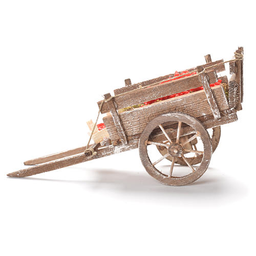 Wózek z pomidorami szopka neapolitańska 12x20x8 cm 2