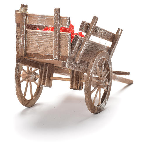 Wózek z pomidorami szopka neapolitańska 12x20x8 cm 3