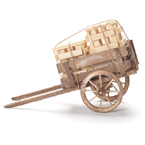 Cart with boxes, Neapolitan Nativity 12x20x8cm 2