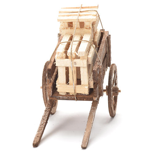 Cart with boxes, Neapolitan Nativity 12x20x8cm 4