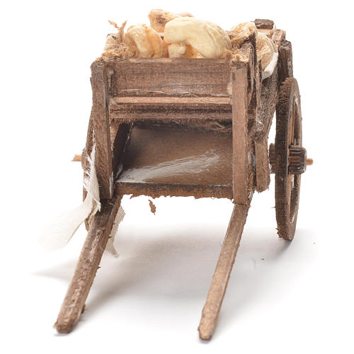 Cart with bread, Neapolitan Nativity 12x20x8cm 4
