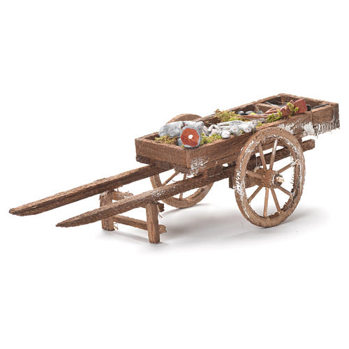 Fish cart, Neapolitan Nativity 12x20x8cm 1