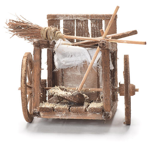 Dustman cart, Neapolitan Nativity 12x20x8cm 4