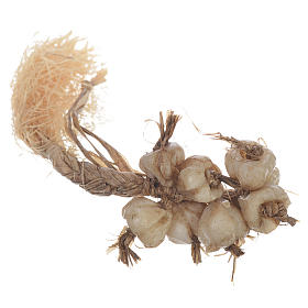 Miniature food: Onion braid in wax, accessory for nativities of 20-24cm