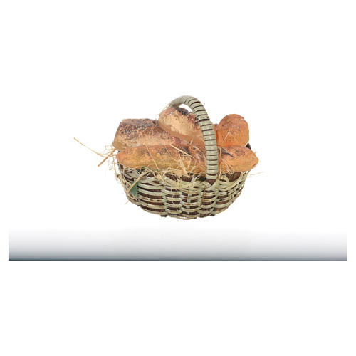 Accessory for nativities of 20-24cm, basket with bread in wax 3