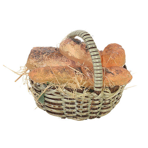 Accessory for nativities of 20-24cm, basket with bread in wax 1