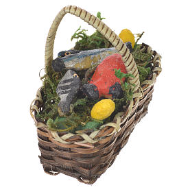 Accessory for nativities of 20-24cm, basket with fish in wax
