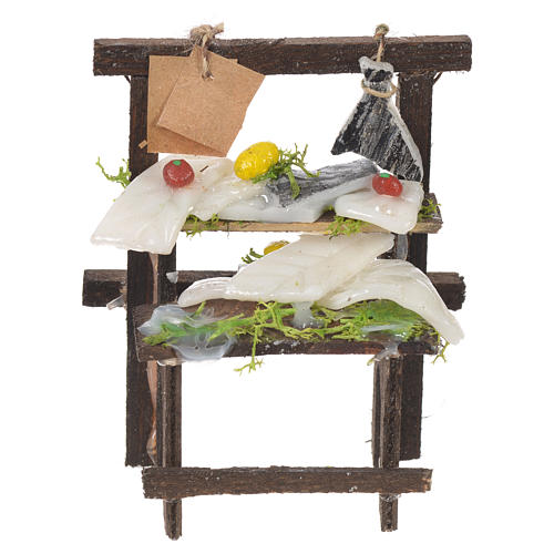 Nativity stall, salted codfish seller in wax 8.5x6x4cm 3