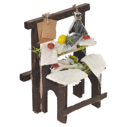 Nativity stall, salted codfish seller in wax 8.5x6x4cm 6