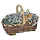 Accessory for nativities of 20-24cm, basket with sardines in wax s1