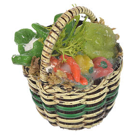 Accessory for nativities of 20-24cm, basket with vegetables in wax