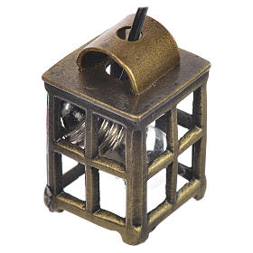 Lampione metallo presepe cm 2,1x2,1x3,4 con luce 3,5v