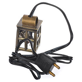 Lampione metallo presepe cm 2,1x2,1x3,4 con luce 3,5v