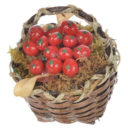 Panier avec fruits rouges crèche pour santons 20-24 cm 2