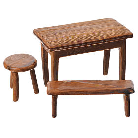 Table, bench, stool for Moranduzzo Nativity, 10cm