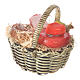 Accessory for nativities of 20-24cm, basket with cheeses and meats in wax s2