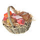 Accessory for nativities of 20-24cm, basket with cheeses and meats in wax s1