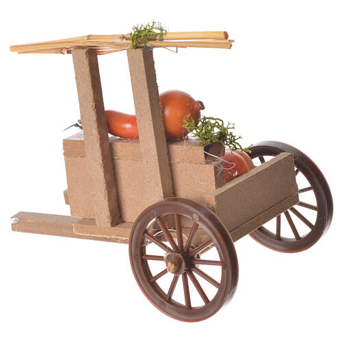 Carro cargo hortalizas verduras cera belén 10x12x8 cm 2