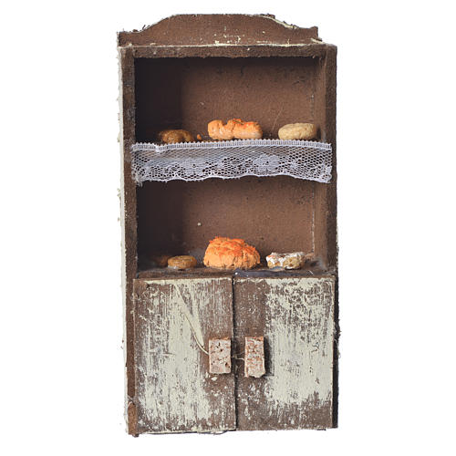 Cupboard for nativity with bread and cheese 13x7x4cm assorted models 1