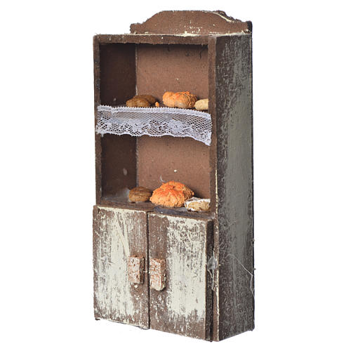 Cupboard for nativity with bread and cheese 13x7x4cm assorted models 2
