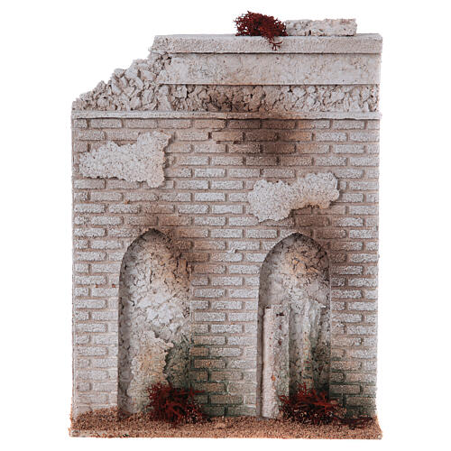 Muro de cortiça com falsas portas para presépio, 27x21x5 cm 1