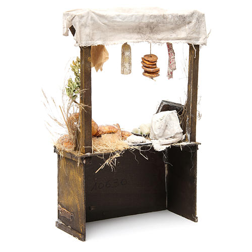 Nativity baker's stall in wax, 40x25x10.5cm 3