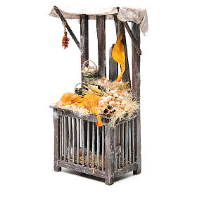 Nativity poultry seller stall in wax, 40x18x12cm