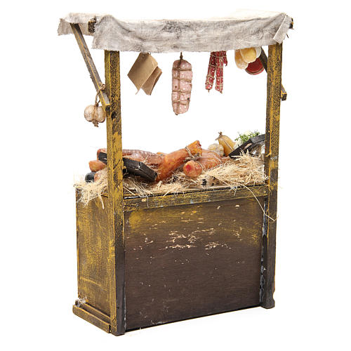 Nativity meat and cheese stall in wax, 41x22.5x15cm 3