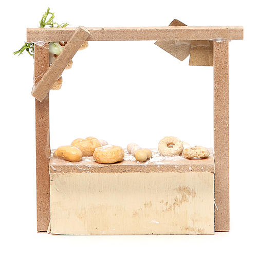 Nativity bread and cake stall in wax, 10.5x11x4cm 2