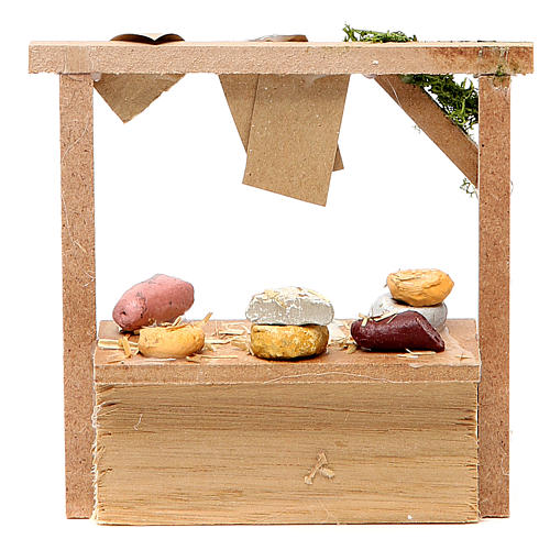 Nativity meat and cheese stall in wax, 10.5x11x4cm 2