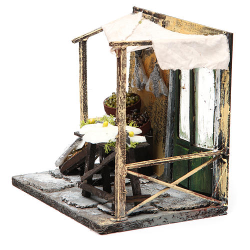 Nativity salted codfish seller stall in wax, 18x20x14cm 2