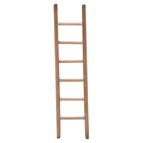 Little Ladder for nativity in dark wood h. 14x3,5cm 1