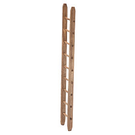 Escalera de madera oscura para belén h. 18x4 cm
