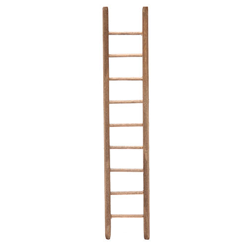 Escada em madeira escura para presépio 18x4 cm 1