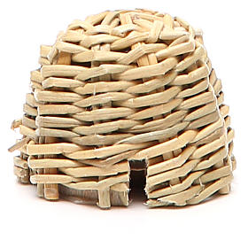 Beehive in wood and wicker for nativity h. 3,5cm