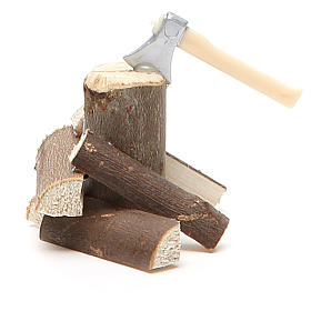 Accetta con legna 5x5x8 cm