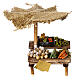 Puesto de mercado para belén con sombrilla y verduras  12x10x12 cm s1